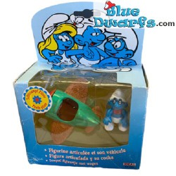 Airplane Smurf - Ideal - movable figurine in airplane - 1996