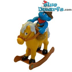 Cowboy Smurf - Ideal - movable figurine on horse - 1996