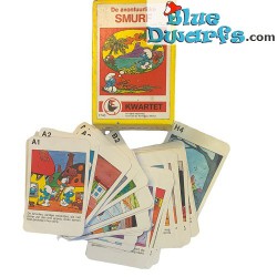 Raaf Kwartet smurfen - De avontuurlijke smurf - 32 kaarten - Vintage/ Niet nieuw