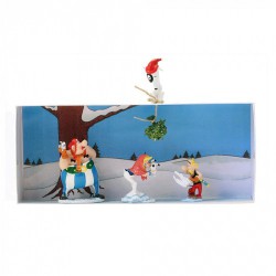 Asterix, Obelix und Falballa - unter der Mistel im Schnee - Metalfiguren -  8cm - Pixi 2021