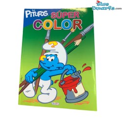 Libro de colorear - con pegatinas - Los Pitufos Super Color - Libro Divo - 28x21cm