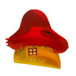 Half Huisje van de smurfen - geel/rood Smurfenhuisje - Smurfen Speelfiguurtje  - DeAgostini - 15cm