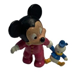 Mickey Mouse met mini Donald - vintage model +/- 5cm (Bullyland)