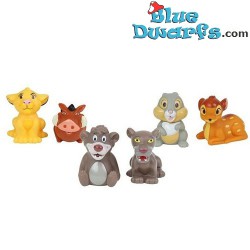 6 Disney badfiguurtjes - Simba,Pumba, Baloo, Thumper, Bagheera & Bambi -7 cm
