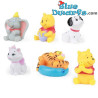 6 Disney bathtoys - Winnie the Pooh (2x), Tigger, Dumbo, Marie, Dalmatier  -7 cm