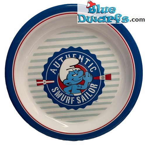 Plato melamina pitufo - Authentic smurf sailor -  (23 cm)