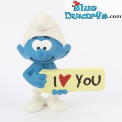 20823: Smurf with sign: I love you (2020) - Schleich - 5.5cm