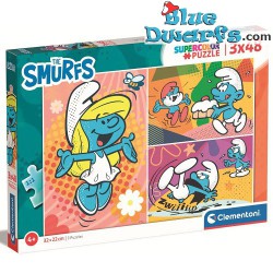 Smurf Puzzle - 3x48 pieces - Clementoni - 104 pieces - 32x22cm