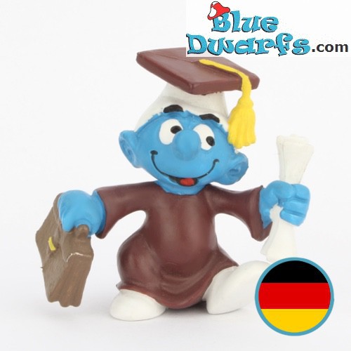 20130: Afgestudeerde smurf - W.Germany - matte kleuren - Schleich - 5,5cm