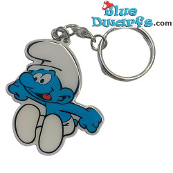 14D1 - Springende smurf - Smurfen sleutelhanger metaal - 6cm