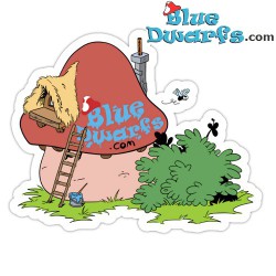 Sticker- with mushroomhouse - Bluedwarfs.com - Promotional sticker - 10x10cm