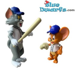 2x Figura Tom y Jerry jugadores de baseball (+/- 6,5cm)