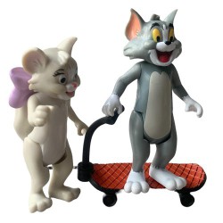 2x Figura Tom y  Jerry en el set de la película (+/- 6,5cm)