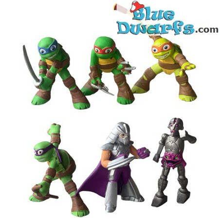 Set da gioco Teenage Mutant Ninja Turtles - 6 pezzi - Comansi, +/- 7cm