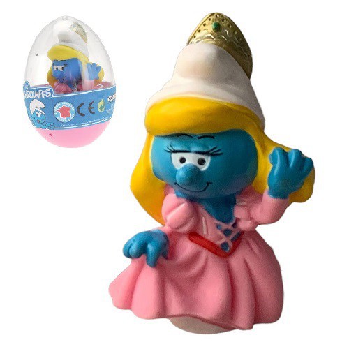Smurfette Princess - bath toy in Egg - Flexible rubber - Plastoy - 6cm