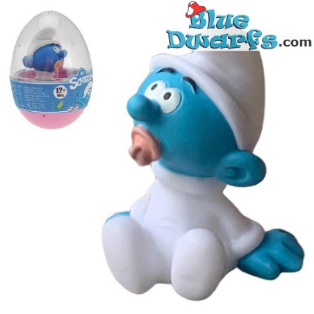 6) Baby Puffo - Giocattoli da bagno puffi in uovo - Plastoy - 6cm