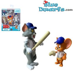 2x Tom & Jerry speelset in baseball outfits (+/- 6,5cm)