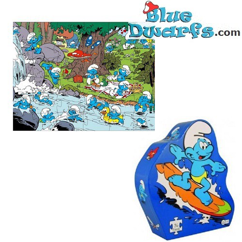 Smurfenpuzzel - Surfer smurf - Barbo Toys - 36 stukjes