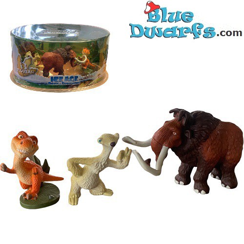 Set da gioco Ice age 3 Dreamworks - Figurinas Sid, Manny & Baby Dino - 6cm