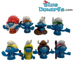 Smurf native americans - pentoppers - 8 figurines - 2019 - Dairy4Fun - 4,5cm