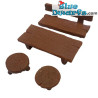 40030: Kit de jeu - Schtroumpf jardin  - brun - Schleich -2,5-7cm