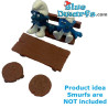 40030: Tuinmeubels speelset voor de smurfen - Bruin - Schleich -2,5-7cm