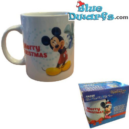 Ratón Mickey - Mickey Mouse de Navidad con regalo- Taza - Merry Christmas (320 ML)