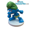 Jungle Smurf - Verzamelfiguurtje op rondje Sbabam - 7,5cm (Nr 10)