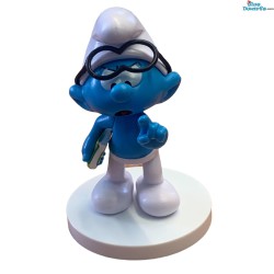 Brainy Smurf with book - Collector item on pedestal - Sbabam - 7,5cm (Nr 3)