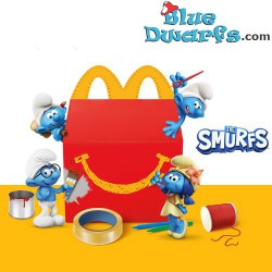 Smurf met Happy Meal box - Mc Donalds - Happy Meal - 1996 - Schleich - 5,5cm