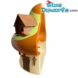 Casa Piccola Puffo - giallo / arancio - Plastica puffo mobile - Figurina - con adesivi - DeAgostini - 15cm