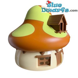 Casa pequeña Pitufos - Amarillo / naranja - Figura con pegatinas - DeAgostini - 15cm