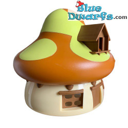 Casa Piccola Puffo - giallo / arancio - Plastica puffo mobile - Figurina - con adesivi - DeAgostini - 15cm