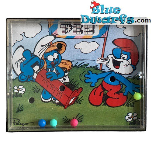 Mini gioco dei puffi - con mini palline - PEZ - nero - 9x7cm