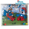 Mini smurfen puzzel met balletjes - PEZ - wit - 9x7cm