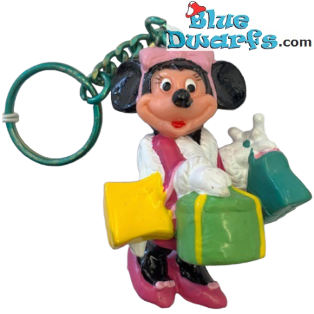 Minnie Mouse doet kerst inkopen sleutelhanger +/- 6cm