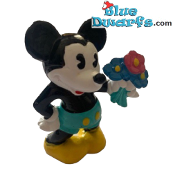 Mickey Mouse met bloemen vintage model +/- 5cm (Bullyland)