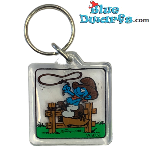Puffo Cowboy Portachiavi  - W.B. CO 1991 -