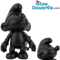 Black Color - Plastic movable smurf - Vinyl Global Smurfday Figurine - Shiny Colors - 20 cm