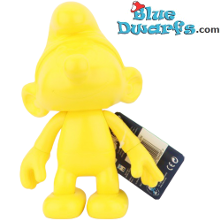 Plastic movable yellow smurf  - Global Smurfday Smurf -  (reissue 2019, +/- 20 cm)