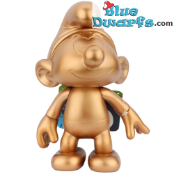 Bronzefarbener Schlumpf 20 cm – Vinyl Global Smurfday Figur – mit beweglichem Kopf und Armen
