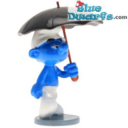 Smurf with umbrella - Metal figurine - Pixi Origin II - 5,5 cm
