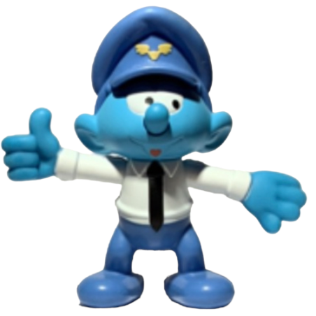 Piloot Smurf - Mc Donalds figuurtje (2018 / +/- 7 cm)