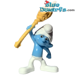 Clumsy smurf with yellow stick - Figurine - Mc Donalds Happy Meal - 2011 - 8cm