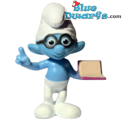 Schtroumpf lunettes avec un livre- Figurine - Mc Donalds Happy Meal - 2013 - 8cm