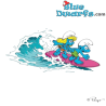 Série deau - La planche de surf - Les schtroumpfs et La collection Aqua Della - 16x8x9 cm