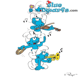 Smurf birthday calendar - music tower - Monthly overview - 33x13cm