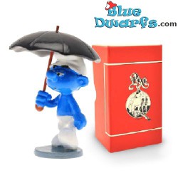 Smurf with umbrella - Metal figurine - Pixi Origin II - 5,5 cm