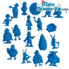 18 Mini Figurines Bleues - Tous les personnages célèbres du village gaulois - Astérix et Obélix - Env. 4 cm