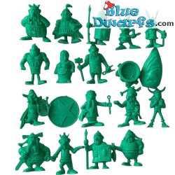 19 Mini Hellgrüne Figuren - Alle bekannten Figuren aus dem gallischen Dorf - Asterix und Obelix - Ca. 4 cm